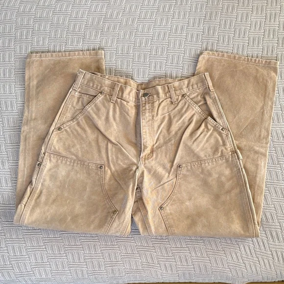 Carhartt Men's Dungaree Fit Brown Work Cargo Pants - Picture 3 of 8